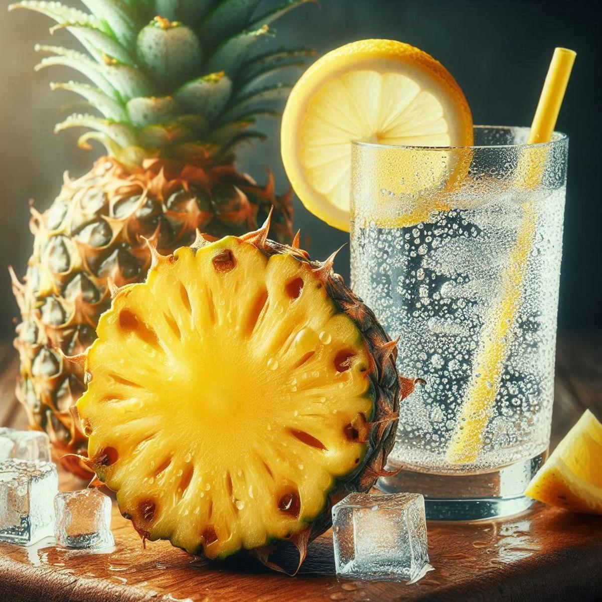 Ilustrasi Nanas dan Soda
