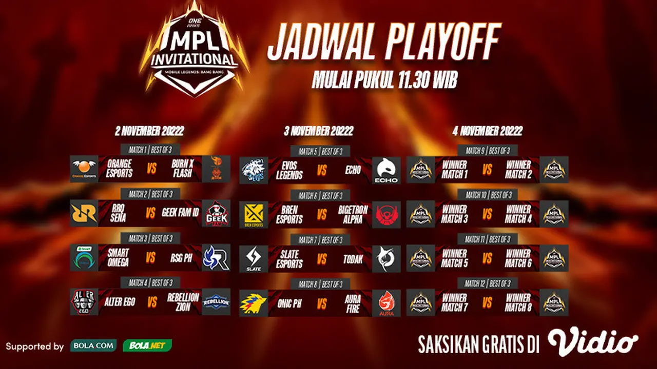 Jadwal Lengkap One Esports MPL Invitational 2022 (MPLI 2022) Live Vidio 2-6 November : Ada 8 Wakil Indonesia