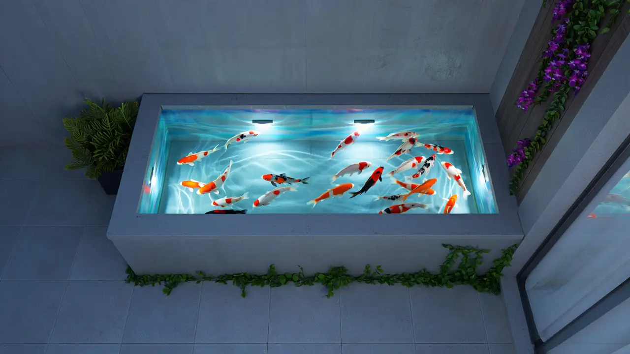 Inspirasi Kolam Ikan Koi Lahan Sempit/ Ilustrasi AI