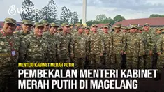 Anggota Kabinet Merah Putih yang dipimpin Presiden Prabowo Subianto mengikuti retreat hari pertama di Akademi Militer (Akmil) Magelang, Jawa Tengah, Jumat (25/10/2024). Para anggota kabinet berolahraga dan mengikuti latihan baris berbaris.