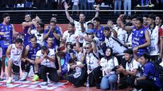 Jakarta LavAni Livin' Transmedia memetik tiga poin penuh dalam penampilan pertama di babak Final Four Proliga 2026 di Jawapos Arena, Surabaya, Jumat (3/4/2026). (Dok. PBVSI)