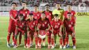 Timnas Indonesia U-20 jelang pertandingan kualifikasi Piala Asia U-20 grup F melawan Maladewa di Stadion Madya, Kompleks Gelora Bung Karno, Jakarta, Rabu (25/9/2024). (Liputan6.com/Angga Yuniar)