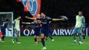 Di menit tambahan waktu babak kedua, pada menit ke-90+3, Goncalo Ramos berhasil mencetak gol penutup kemenangan Paris Saint-Germain atas Manchester City. (Thomas SAMSON/AFP)