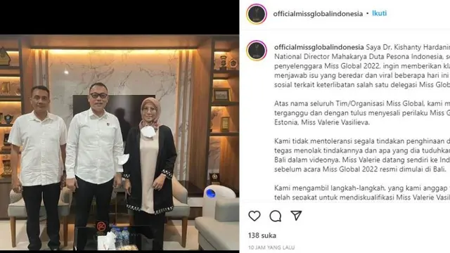 Buntut Hina Polisi Bali, Miss Estonia Dicoret dari Miss Global 2022