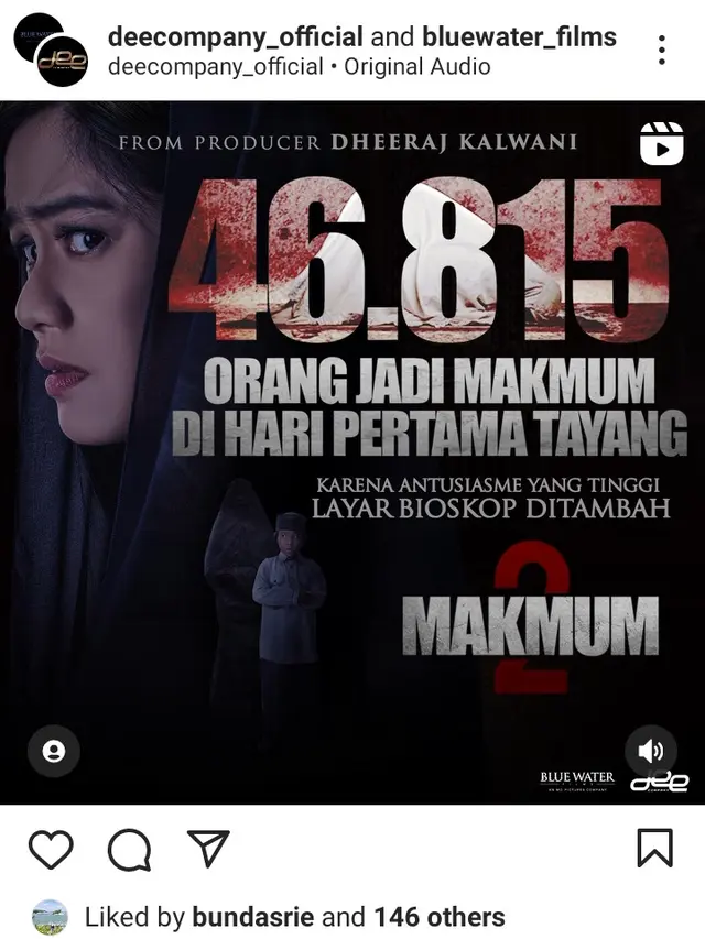 Film Makmum 2 meraih jumlah penonton pada hari pertama penayangannya