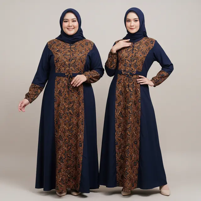Model Gamis Batik Dress Modern yang Cocok untuk Semua Bentuk Badan Model Panel Block