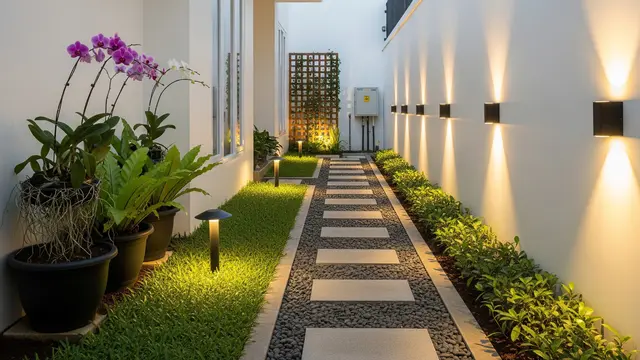 Desain Jalur Servis Samping Rumah yang Tetap Terlihat Rapi/Gemini AI