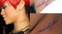 Selain suara dan lagu-lagunya serta tubuhnya yang seksi, Rihanna juga dikenal sebagai penyanyi dengan jumlah tato yang fantastis di tubuhnya