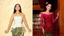Syifa Hadju tampil anggun dengan kebaya kutubaru berwarna putih yang dipadukan dengan kain lilit batik multiwarna. [@syifahadju]