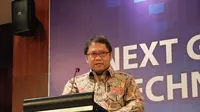 Rudiantara, saat memberikan sambutan di ZTE & Mastel “Next Generation Broadband-5G Forum". (Jeko Iqbal Reza/Liputan6.com)