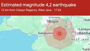 Gempa M 4,4 Guncang Cianjur Jawa Barat