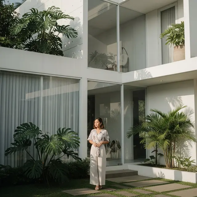 Foto di Depan Rumah Impian yang Realistis