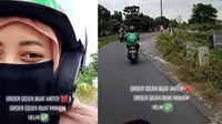 Wanita sewa helm ojol (TikTok/@theey.a)