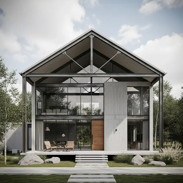 Rumah Kota Minimalis dengan Konsep Industrial Chic
