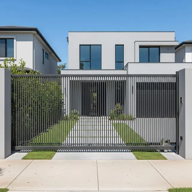 Model Pagar Besi Geser untuk Halaman Sempit