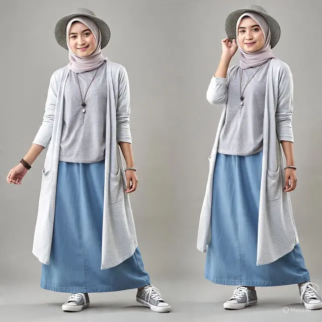 Inspirasi Outfit Kekinian Remaja Berhijab.