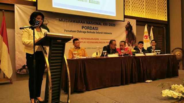 Musyawarah Nasional (Munas) XIII Persatuan Olahraga Berkuda Seluruh Indonesia (Pordasi) 2020 menetapkan Triwatty Marciano sebagai ketua 2020-2024.