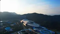 Desain Futuristik Zhuhai Chimelong Marine Science Park, Mirip Kapal Alien (Sumber: Youtube/fly over China)