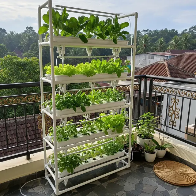 9 Model Hidroponik Bertingkat untuk Balkon Rumah, Hemat Tempat dan Mudah Dibuat