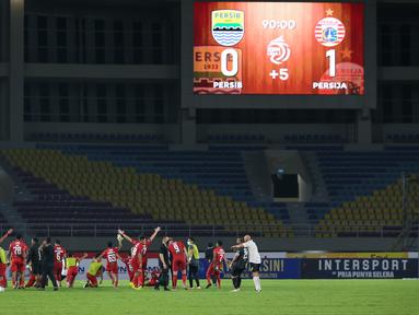 Persija Jakarta memulai seri ketiga BRI Liga 1 dengan tren positif. Kali ini berhasil mengalahkan Persib Bandung dengan skor 1-0. (Bola.com/Bagaskara Lazuardi)