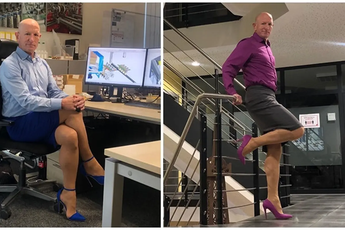 Dobrak Norma Gender, Pria di Inggris Kerja Pakai Rok dan High Heels