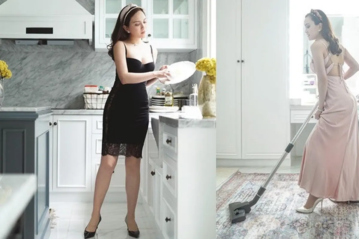 6 Gaya Shandy Aulia Urus Pekerjaan Rumah, Pakai High Heels Saat Cuci Baju