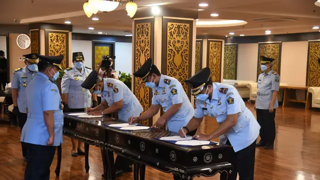 Pelantikan Tejo Haryanto sebagai Kakanwil Kemenkumham Banten, Masjuno jadi Kadivpas Banten dan Asep Sutandar sebagai Kalapas Tangeran