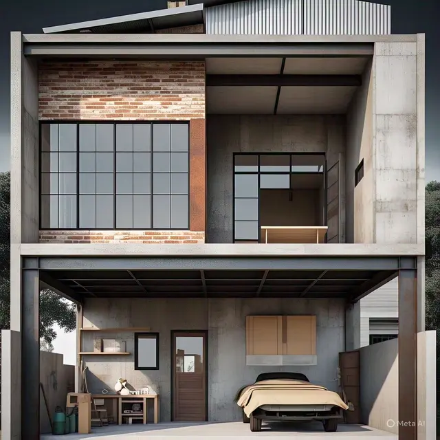 Desain Rumah Industrial dengan Material Ekonomis