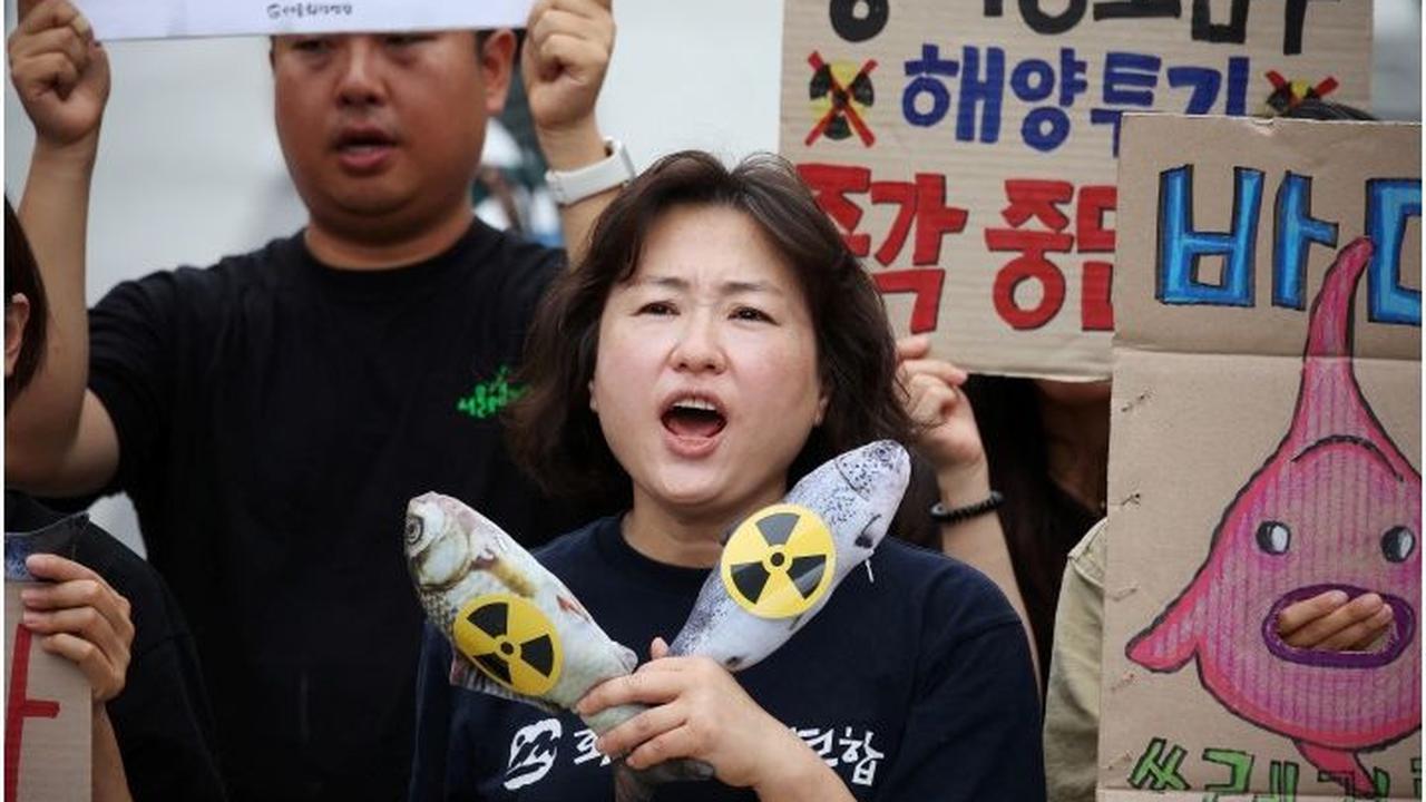 FOTO: Gelombang Protes Menentang Jepang Buang Limbah Nuklir Fukushima ke Laut Meluas, Korea Selatan hingga Hong Kong Turut Demo