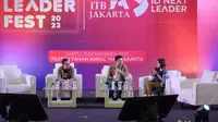 Wakil Gubernur Jawa Timur Emil Dardak dan Direktur Bisnis Digital Muhamad Fajrin Rasyid menjadi pembicara di acara diskusi Future Leader Fest 2023. Credit: IA-ITB Jakarta