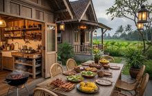 7 Desain Rumah Mini dengan Dapur Terbuka dan Teras Belakang Ideal untuk Acara BBQ