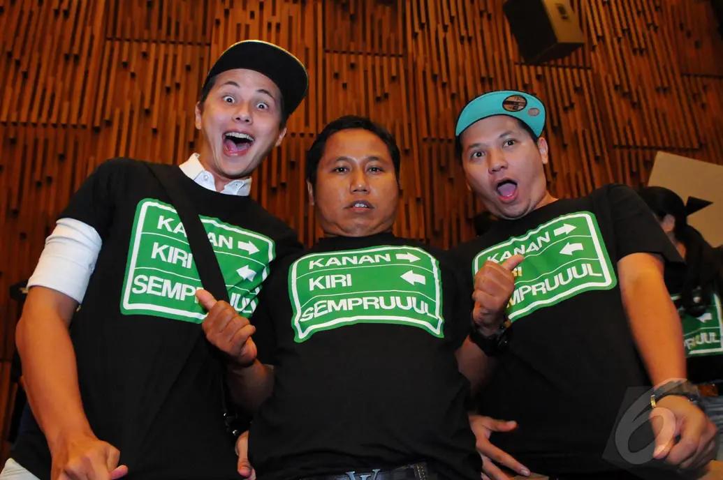  Sinetron '3 Semprul Mengejar Surga 2' yang dibintangi Narji, Andhika Pratama dan Gading Marten ikut meramaikan Gema Ramadan di SCTV, Jakarta, Rabu (18/6/2014) (Liputan6.com/Andrian M Tunay)