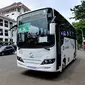 Bus listrik E-Inobus melakukan uji jalan. (ist)