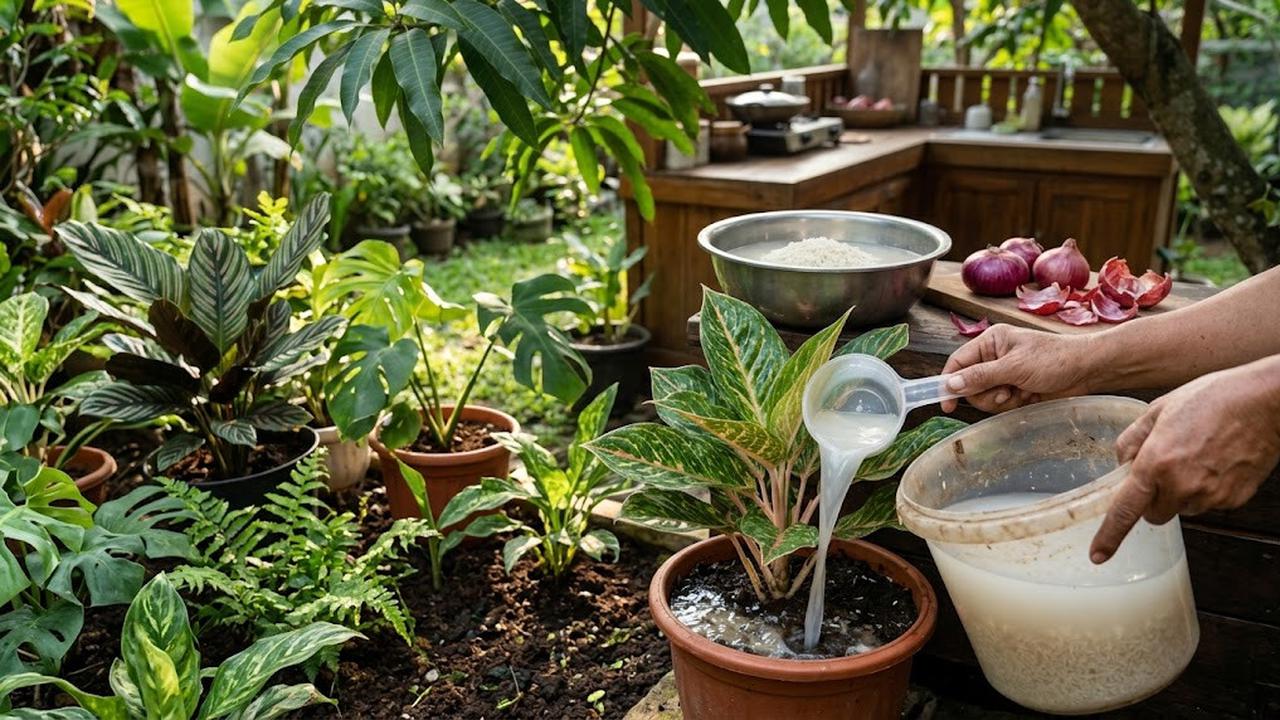 7 Cara Membuat Tanaman Hias Lebih Subur dengan Air Cucian Beras, Bisa Jadi Pupuk Alami