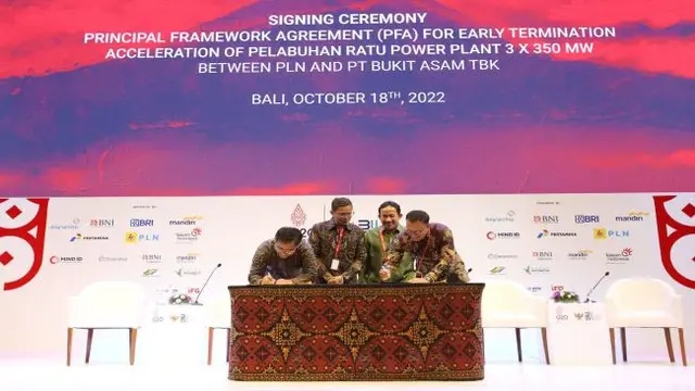 Kerja sama antara PLN dan PT Bukit Asam Tbk (PTBA) yang sepakat menjajaki kemungkinan pengakhiran lebih awal salah satu PLTU, yakni PLTU Pelabuhan Ratu, Jawa Barat. (Foto:PLN)