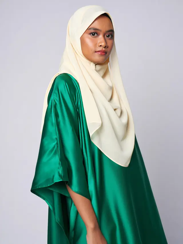 Dress Panjang Elegan Kombinasi Pashmina Muslimah