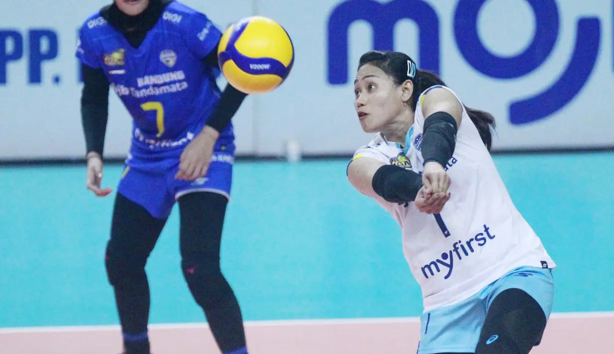 Bandung BJB Tandamata berhasil mengalahkan Jakarta Pertamina Fastron di final four Proliga 2023 seri Semarang. (Dok. Proliga)