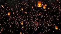 Ribuan Lampion Menghiasi Langit Malam di Thailand Saat Perayaan Festival Yi Peng (dok. Instagram @thailand)