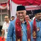 Mahyeldi - Vasco Ruseimy mendaftar ke KPU Sumbar. (Liputan6.com/ Novaia Harlina)