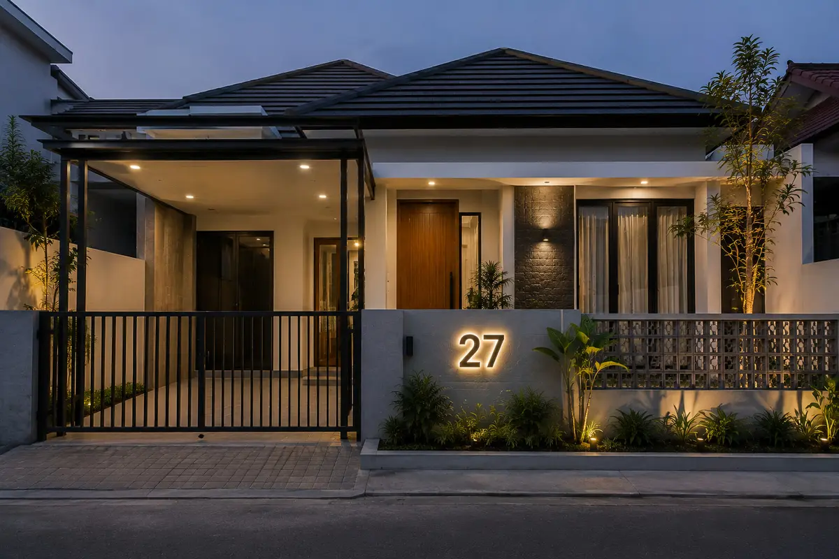 6 Model Nomor Rumah Berlampu LED, Estetik dan Mudah Terlihat Saat Malam Hari