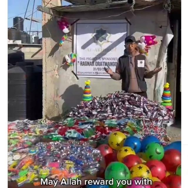 Ragnar Oratmangoen Beri Bantuan untuk Anak-Anak Gaza Palestina di Momen Lebaran 2025