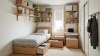 9 Ide Rak untuk Kamar Sempit agar Tetap Rapi dan Nyaman, Cocok untuk Ruangan Minimalis