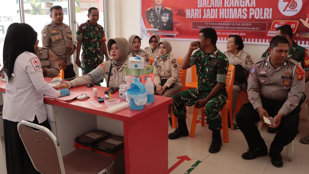Polres Kampar Gandeng PMI Gelar Donor Darah, Dapat Puluhan Kantong dari Personel TNI Polri
