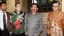 Dirut STC, Mayjen TNI (Purn) Soenarko MD (kedua kanan) melaporkan petinggi Polri terkait tindakan represif terhadap sengketa lahan antara PT STC dengan  PT PT Multi Sarana Agro Mandiri (MSAM) di Kompolnas, Jakarta, Senin (23/7). (Liputan6.com/Pool/Dodi)