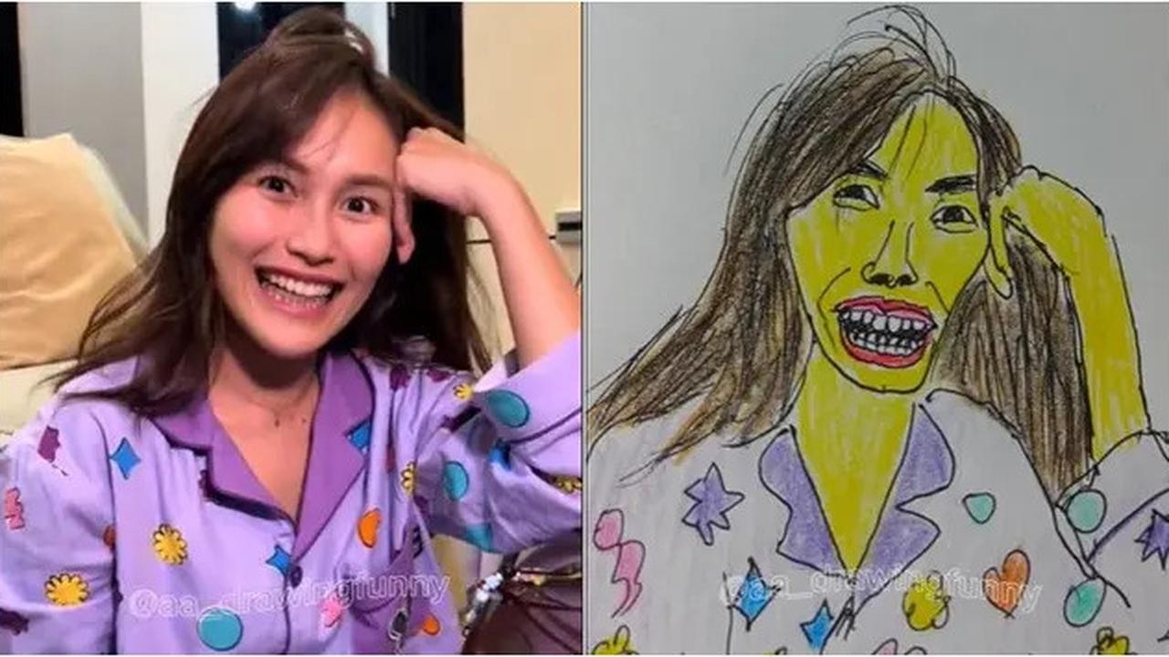 6 Potret Ayu Ting Ting dan Bilqis Digambar AA Drawing, Hasilnya Kocak
