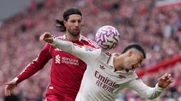 Dominik Szoboszlai tampil apik pada laga Liverpool melawan Arsenal. Sang gelandang berhasil menjadi pembeda di pertandingan ini. (AP Photo/Jon Super)