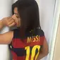 Miss BumBum 2015 mendukung Lionel Messi (101 Great Goals/Liputan6.com)