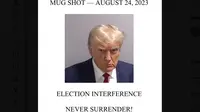 Donald Trump menggunakan mugshot milikinya sebagai foto baru di X (Twitter). Netizen langsung bereaksi. Dok: X @realdonaldtrump