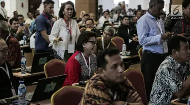 Suasana tes uji kompetensi Seleksi Calon Pimpinan KPK di Pusdiklat Kementerian Sekretaris Negara, Cilandak, Jakarta, Kamis (18/7/2019). Sebanyak 192 kandidat calon pimpinan (capim) Komisi Pemberantasan Korupsi (KPK) mengikuti uji kompetensi tersebut. (Liputan6.com/Faizal Fanani)