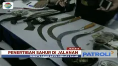 Polsek Tambora gelar operasi jalanan. Dalam operasi, polisi temukan peserta SOTR bawa senjata tajam, sabu, dan minuman keras.